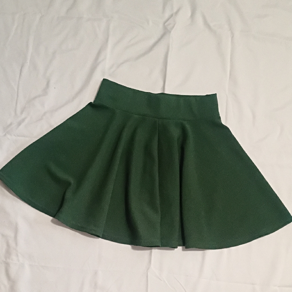 Women's Dark Green Circle Skirt - Flared Skater Style